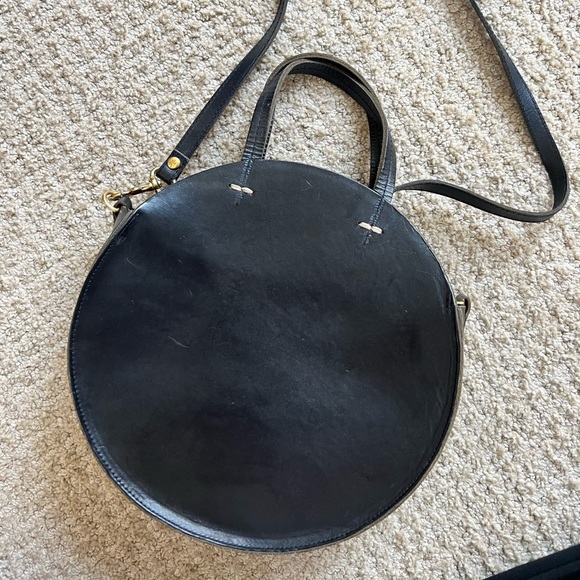 Clare V Handbags - Clare V Black Round Leather Crossbody Bag